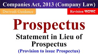 Prospectus company law Statements in view of Prospectus provision to issue prospectus companies [upl. by Nwahsor]