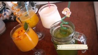 4 seasonal drinks mango mojito mango and peach drink mint margarita pina colada ewwa [upl. by Sollows]