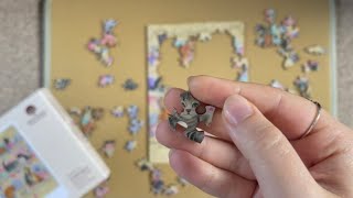 background ASMR wooden jigsaw puzzle assembly 1h whispered [upl. by Voss]