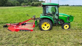 Timed Mow Compact Tractor with 6 Rotary Mower  43 Acres How Much Faster Than 4 Ft Cutter [upl. by Swann]