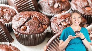 The Most Chocolatey Chocolate Sourdough Muffins [upl. by Lyrac]