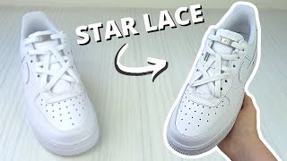 Star Lacing Air Force 1s Tutorial EASY [upl. by Witt]