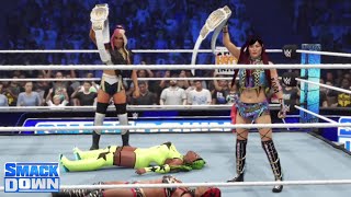 WWE2K24 SMACKDOWN NAOMI amp MERCEDES MONÉ VS ZELINA VEGA amp CARMELLA [upl. by Tiga]