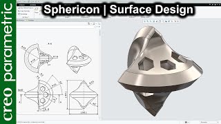 Sphericon in Creo Parametric  Advance surface design in Creo perimetric [upl. by Boonie82]