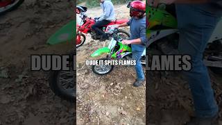 Pitbike Spits Flames 🔥 dirtbike motorcycle pitbike moto motovlog motolife mx vlog shorts [upl. by Ednihek93]