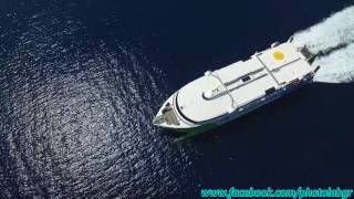 Aerial drone video  Highspeed 6 arriving at Santorini [upl. by Renaxela]