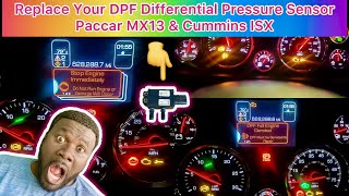 How To Replace DPF Pressure Sensor 2019 Kenworth T680  Peterbilt  Paccar  Cummins ISX15 [upl. by Eidde83]