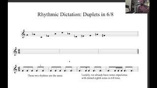 Rhythmic Dictation  Duplets in 68 [upl. by Aerdnat406]