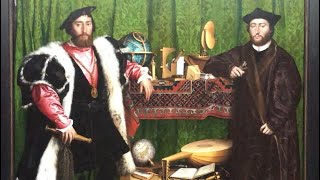 Amazing anamorphic painting titled ‘The Ambassadors’ 1533 by Hans Holbein the Younger 💀💀💀 [upl. by Toshiko810]