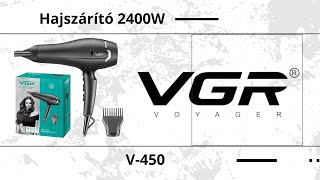 VGR Prof Hajszárító Professional Salon Hair Dryer 20002400W V450 [upl. by Senecal]