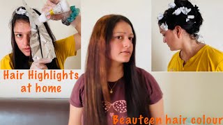 How to Highlight Your Hair at Home Safely  blonde highlights  Beauteen hair colour  DIY at home [upl. by Eolande568]