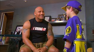 The Rock introduces himself to a quotyoungquot Cena [upl. by Otanutrof565]