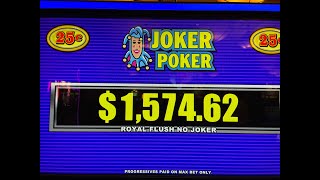 Video Poker Joker Poker Progressive Play Session [upl. by Noelle]