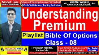 Procapital Bible of Options class 08  option premium explained in hindi  option premium analysis [upl. by Epner]