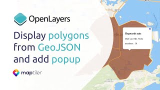 OpenLayers Tutorial 3  Map with polygon and popup from GeoJSON using JavaScript [upl. by Semela]