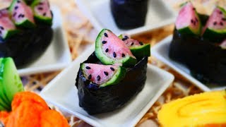 Watermelon Gunkan Maki Sushi スイカ軍艦巻き寿司 [upl. by Tallie30]