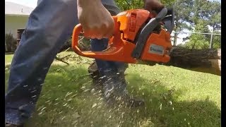 Husqvarna 450 Rancher Chainsaw  1 Year Review [upl. by Cohe]