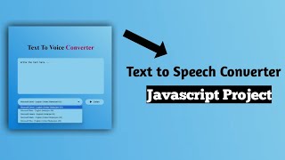 How to make a Text to Speech Converter Javascript projectElectronic Coders Hub [upl. by Yespmed761]