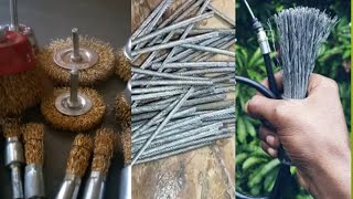 How to make wire brush with clutch cable DIY🌹drill wire brush  metal brush for bbq  rust [upl. by Swenson]