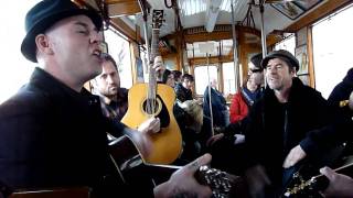 Nathen Maxwell  Long Way Down HD live  acoustic in a tram [upl. by Arratal]