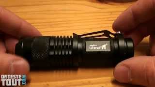 Lunaris2142 teste la lampe torche Ultrafire Q5 à LED CREE [upl. by Elyrehc]