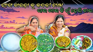 ଶାଗ ଖରଡ଼ା କୁ କଦଳୀ ମଞ୍ଜା ରାଇ  Kadali Manja Rai Eating Challenge Villageeatingodia [upl. by Rehpotsirhk]