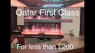 Flight review Qatar Airways FIRST CLASS Fantastic service A380 upper deck Doha to Perth [upl. by Eiramit]