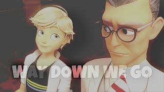 Miraculous Ladybug AMV  Adrien amp Gabriel  Way Down We Go [upl. by Essirehc]