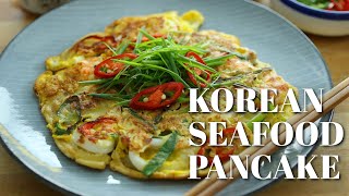 Easy Korean Seafood Pancake  韩式海鲜煎饼 [upl. by Michaeu]