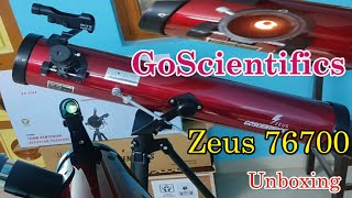 Telescope Unboxing  GoScientifics  Zeus 76700 newtonian telescope [upl. by Ellinnet]