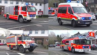 2x Sirenenalarm Ausrücken Freiwillige Feuerwehr Düsseldorf  Unterbach während Sturm Friederike [upl. by Sokul226]