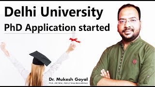 DU PhD Application Form II Eligibility Dates fee II Dr Mukesh Goyal [upl. by Parfitt]