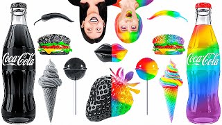 RAINBOW FOOD CHALLENGE  Edible Slime and Super Sweet Food Challenge by 123 GO Series [upl. by Sethrida]