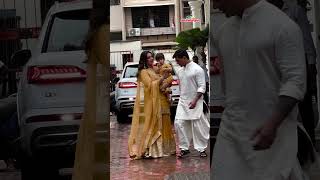 Bipasha Basu with husband Karan Singh Grover spotted at Shilpa Shettys house for Ganesh Darshan 🙏 [upl. by Clover]