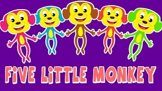 Five Little Monkeys  Monkey Song  Nursery Rhymes [upl. by Aspia]