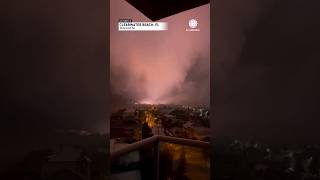 Power Flashes After Waterspout Tornado Hits Shore in Clearwater Beach Florida  AccuWeather [upl. by Oirramed281]