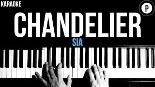 Sia  Chandelier Karaoke SLOWER Acoustic Piano Instrumental Cover Lyrics [upl. by Nirra185]