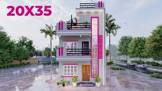 simple beautiful house design floor plan 20x35 [upl. by Panthia549]