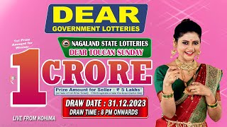 DEAR TOUCAN SUNDAY DRAW DATE 31122023 NAGALAND STATE LOTTERIES LIVE FROM KOHIMA [upl. by Eiuqnom]