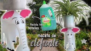 🐘 MACETA de ELEFANTE con BOTELLAS de PLÁSTICO  Macetas con BOTELLAS de PLÁSTICO MATERIAL RECICLADO [upl. by Azerila]