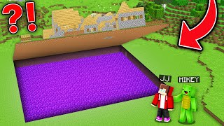 JJ and Mikey Found BIG PORTAL under WHOLE VILLAGE in Minecraft Maizen [upl. by Stanzel]