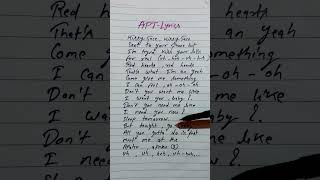 Apt Bruno Mars amp RoselyricsApt brunomar pop lyrics music [upl. by Jorgensen709]