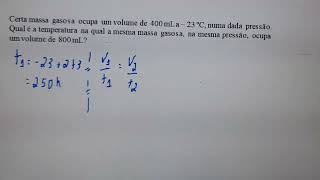 transformação isobárica Exercício resolvido [upl. by Llarret]