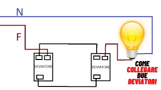 Collegamento di due deviatori Accendere luce da due punti [upl. by Tloc]