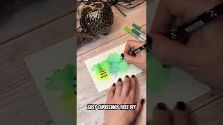 Weihnachtsbaum ganz einfach gemalt shots art painting diy weihnachten xmas drawingtutorial [upl. by Grubb]