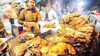 Street Food in Pakistan  HARDCORE Chicken GOAT Foot PAYA  Pakistani Street Food TOUR of Lahore [upl. by Aekan]