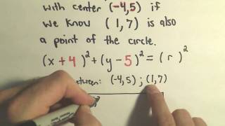 The CenterRadius Form for a Circle  A few Basic Questions Example 2 [upl. by Venterea]