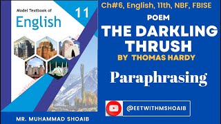 Ch 06 The Darkling Thrush byParaphrasing Thomas Hardy 11th NBF fbise english [upl. by Legin]