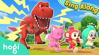 TRex in Wonderville 🦖｜Sing Along with Hogi｜Trex Has Big Feet Run Run Run Away｜Hogi Pinkfong [upl. by Atinuj]