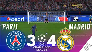 Penalty Shootout  Paris Saint Germain 34 Real Madrid UEFA Champions League  Video Game Simulation [upl. by Whiffen]